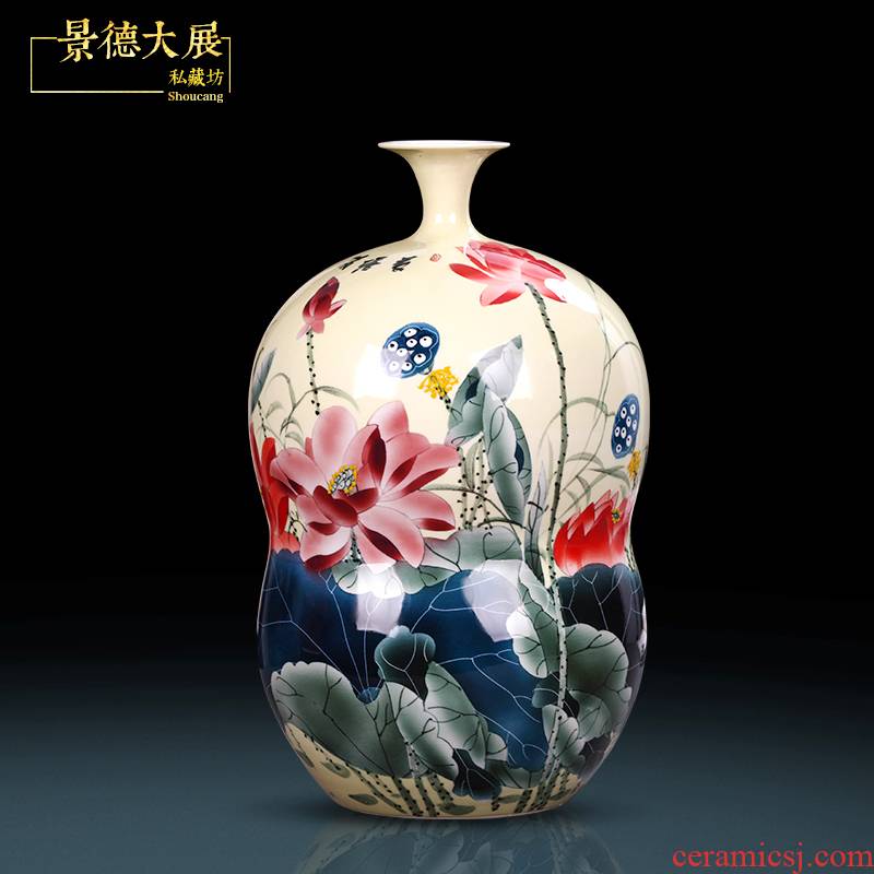 Hand - made jingdezhen ceramic vase ikea sitting room adornment creative decoration of Chinese style restoring ancient ways the gourd bottle home furnishing articles