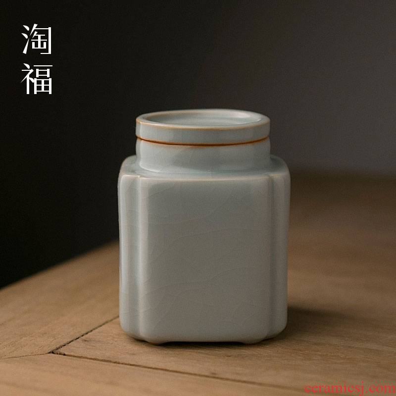 Jingdezhen your up small caddy fixings ceramic seal tank receives household storage POTS storage canned caddy fixings trumpet