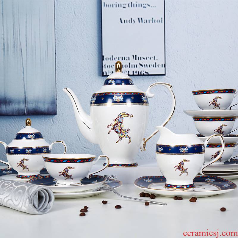 The View of song dynasty jingdezhen north European style afternoon tea set suit small key-2 luxury suit palace set of coffee coffee cups and saucers