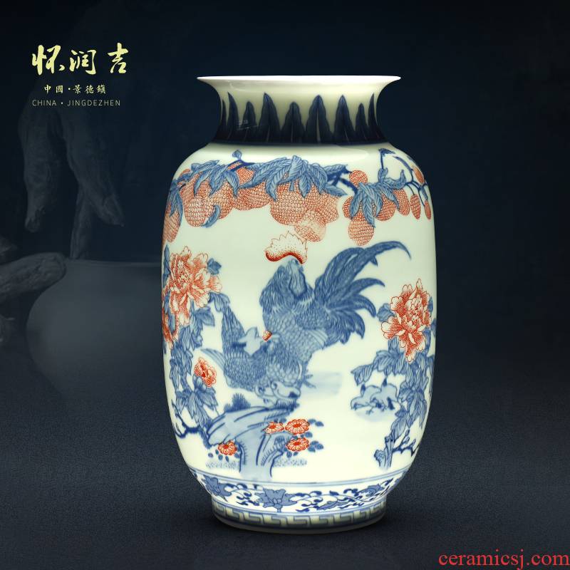 Jingdezhen blue and white youligong hand - made ceramic vase vase and exquisite porcelain vase modern Chinese ancient frame furnishing articles