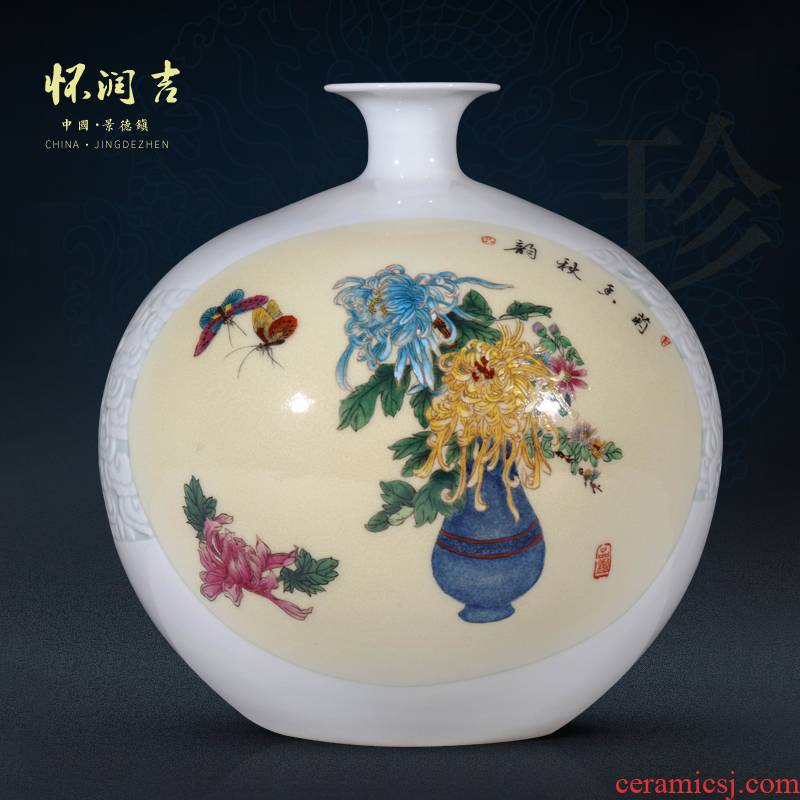 Cixin qiu - yun, jingdezhen ceramics by hand draw pastel by fragrance vase Chinese style living room TV ark adornment furnishing articles