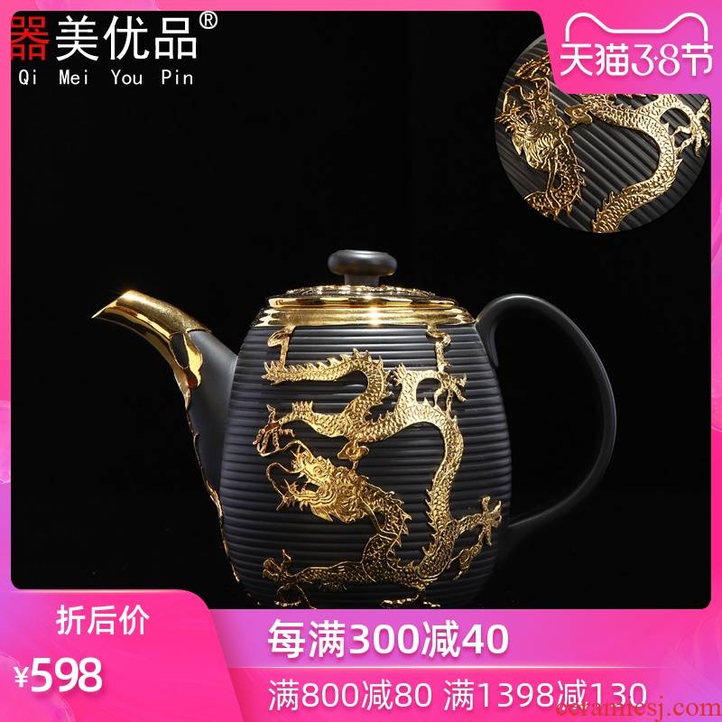 Implement the optimal product yixing it checking gold domestic large capacity make tea, a single pot ceramic tea set