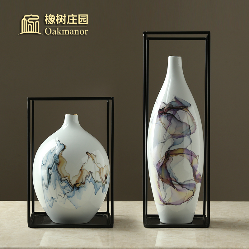 New Chinese style ceramic vase furnishing articles zen table sitting room porch dried flower arranging flowers jingdezhen household ornaments