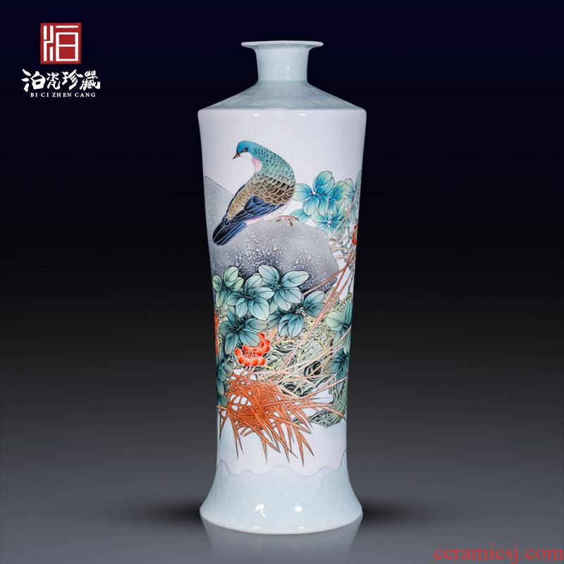 Hand - made jingdezhen ceramics powder enamel vase of large living room TV cabinet decoration collection of new Chinese style furnishing articles