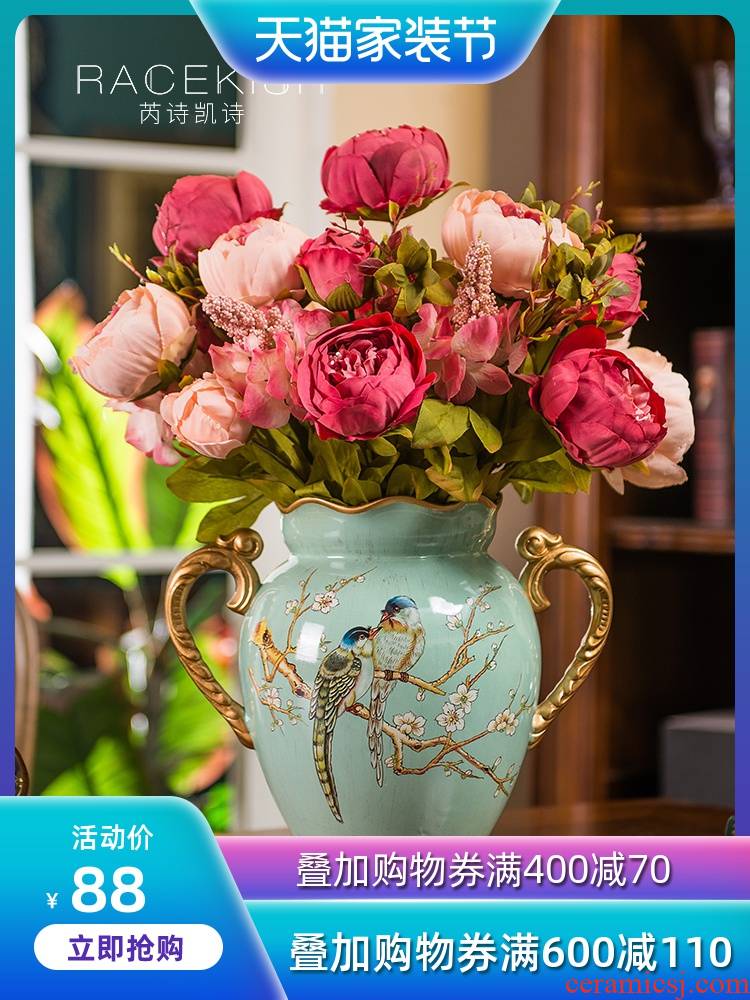 American ceramic vase furnishing articles European sitting room porch simulation TV ark, home decoration dry flower flower arranging flowers