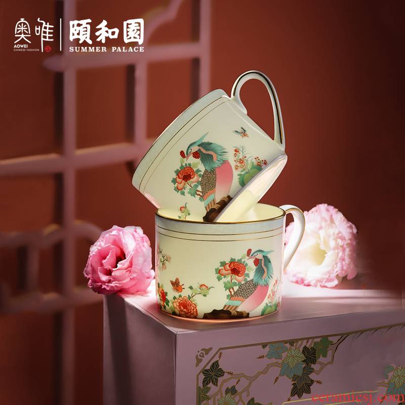Mr Wei kingdom of xinwen and the Summer Palace coffee cup ceramic coffee cups and saucers suit small European - style key-2 luxury couples gift box