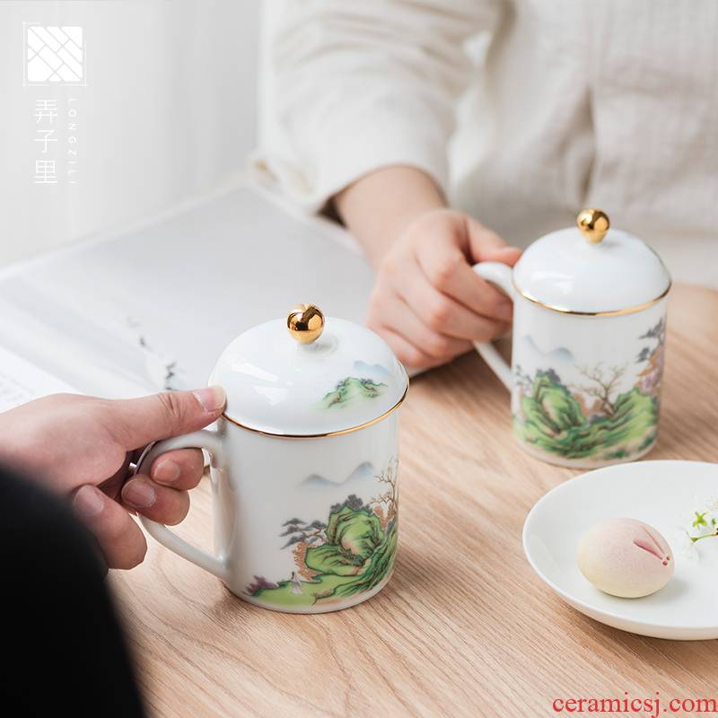 Made in jingdezhen ceramic keller of household porcelain teacup single glass kung fu tea set office