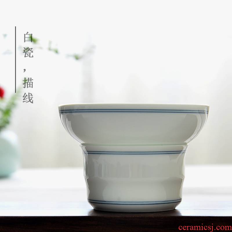 Public remit jingdezhen ceramic) tea strainer kung fu tea set with parts of archaize creative tea filter device