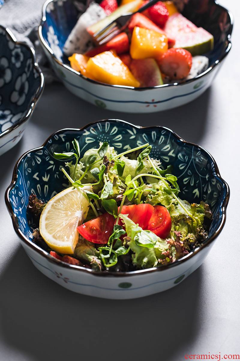 Japanese ceramics tableware creative lovely home watermelon fruit salad bowl bowl for the job move heat - resistant dessert bowls