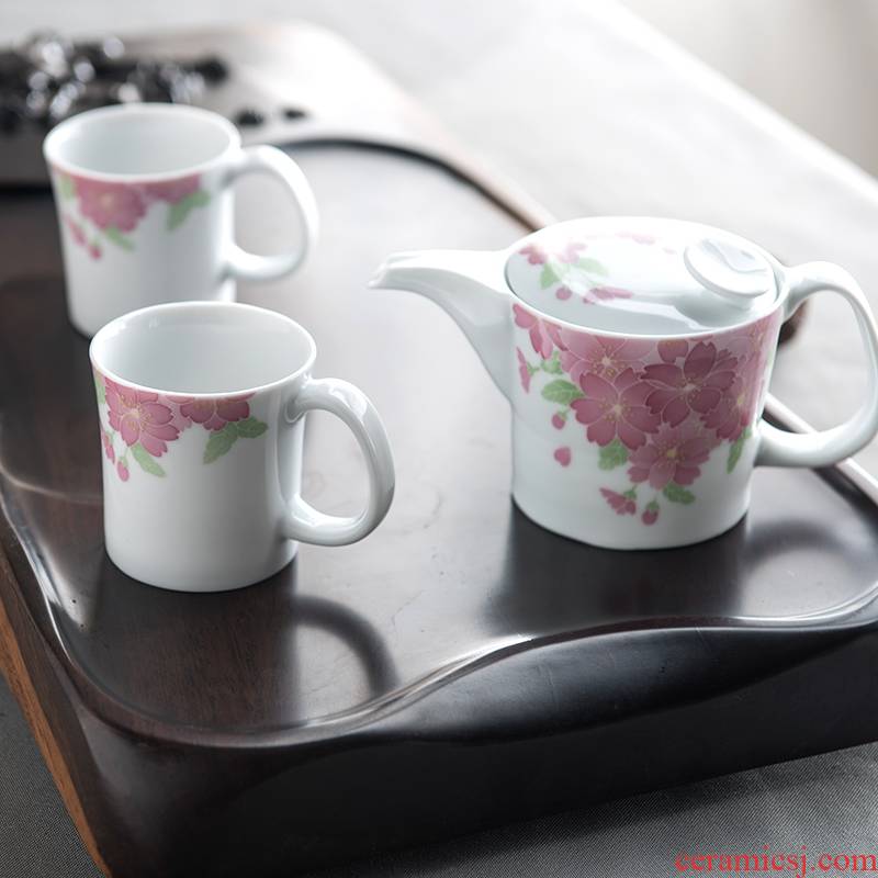 China red porcelain up tree lost its 3 head black tea tea set gift under the liling glaze color hand - made ceramic teapot teacup