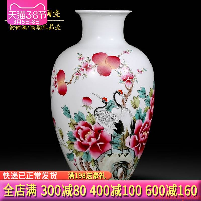 Famous master of jingdezhen ceramics hand - made vases, Chinese style living room decoration handicraft penjing collection certificate