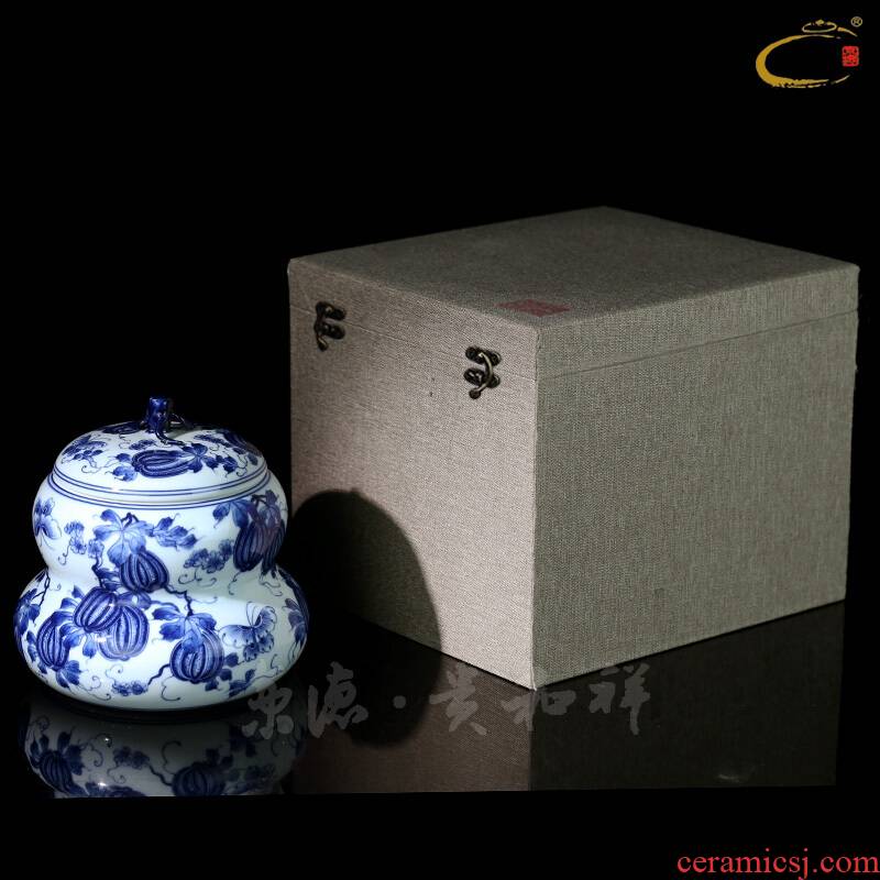 Jing DE and auspicious jingdezhen porcelain small gourd watermelon caddy fixings checking porcelain wake receives receives stock POTS