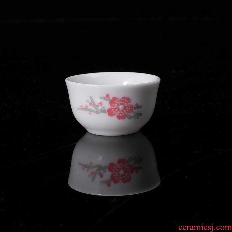 China red porcelain up with hong mei good/lotus flower small white glass hand - made ceramic yellow glass ceramic packaging