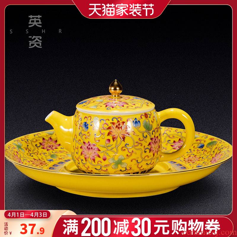 British colored enamel teapot ceramic filter small tea single pot of move kung fu tea set household is the ceramic POTS