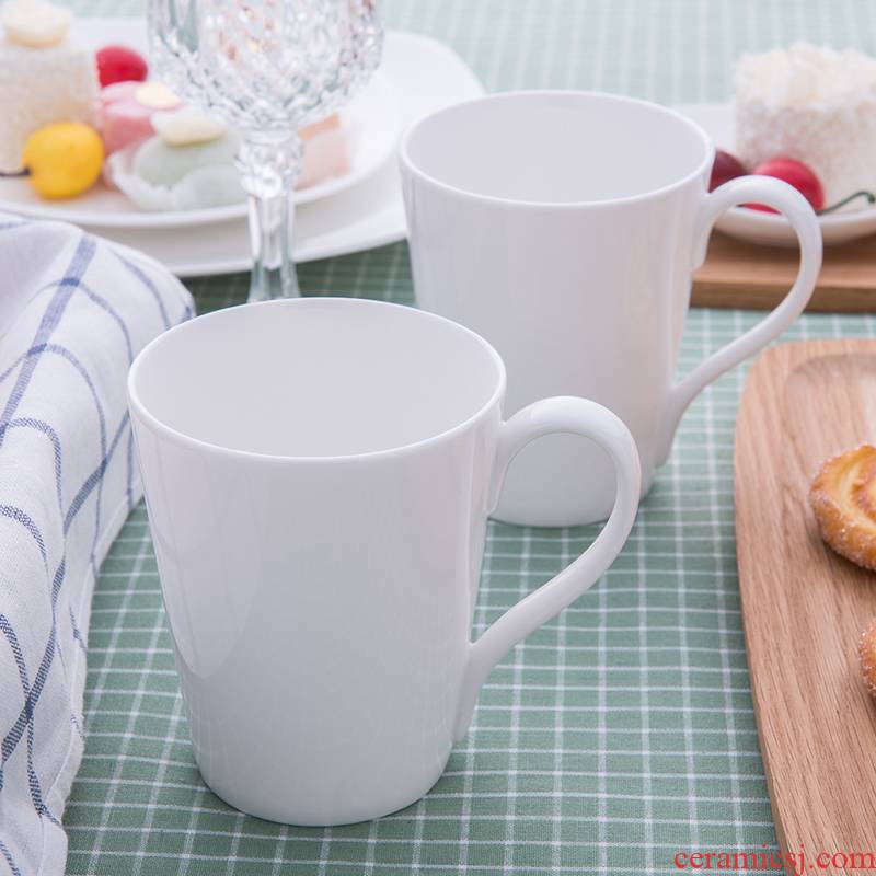 Ronda about ipads porcelain ipads China cups milk cup large - capacity glass mugs ceramic water with pure white v cup home