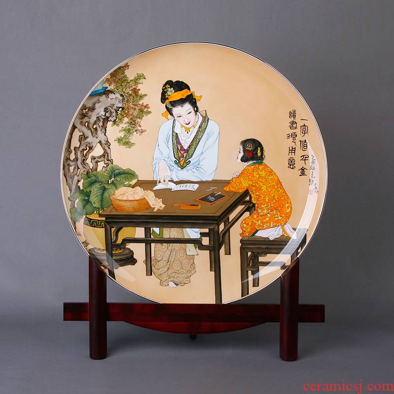 Hand - made ipads China plates home sitting room adornment office show dish plate wine porch place 20 inches