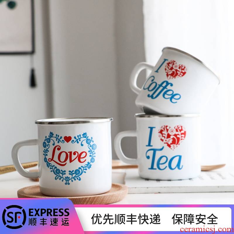 Upset with freight insurance 】 【 enamel cup cartoon creative glass mugs animal cup milk cup of coffee for breakfast