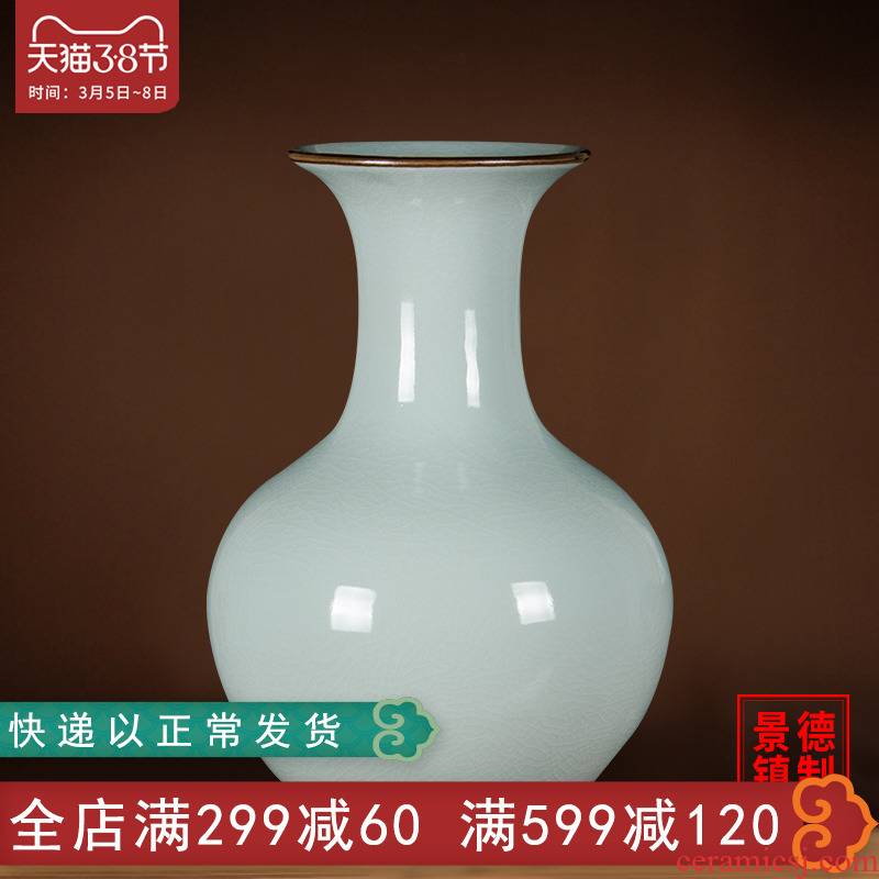 Jingdezhen ceramics, vases, antique Chinese shadow celadon bottles of the sitting room TV ark, flower adornment home furnishing articles