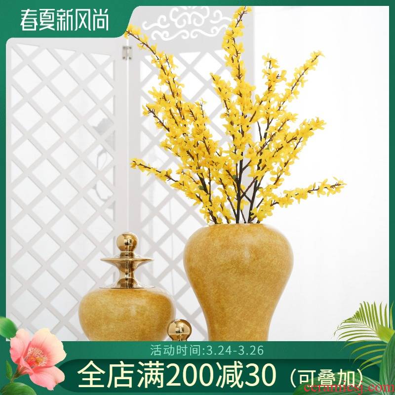 Jingdezhen new Chinese flower arranging example room porch TV ark, household soft adornment ceramic vase furnishing articles sitting room