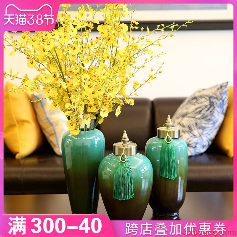 New Chinese style creative home TV ark, vases, ceramic table type dry flower arranging flowers sitting room adornment furnishing articles