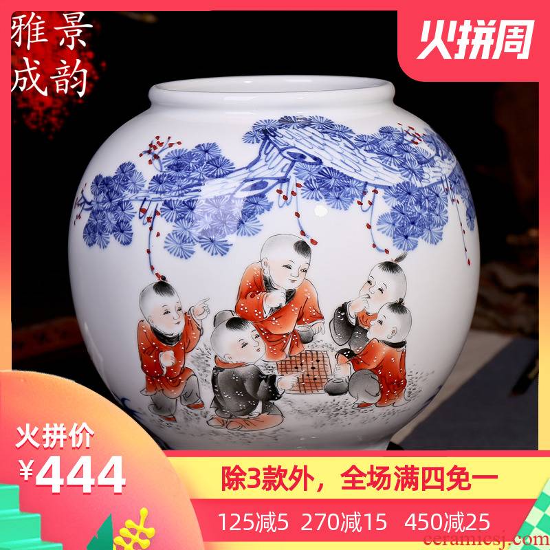 Jingdezhen ceramics hand - made vases vogue to live in the living room decoration baby play figure handicraft furnishing articles