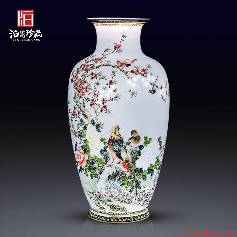 Jingdezhen ceramics hand carved decoration new Chinese modern bedroom living room decoration vase collection furnishing articles