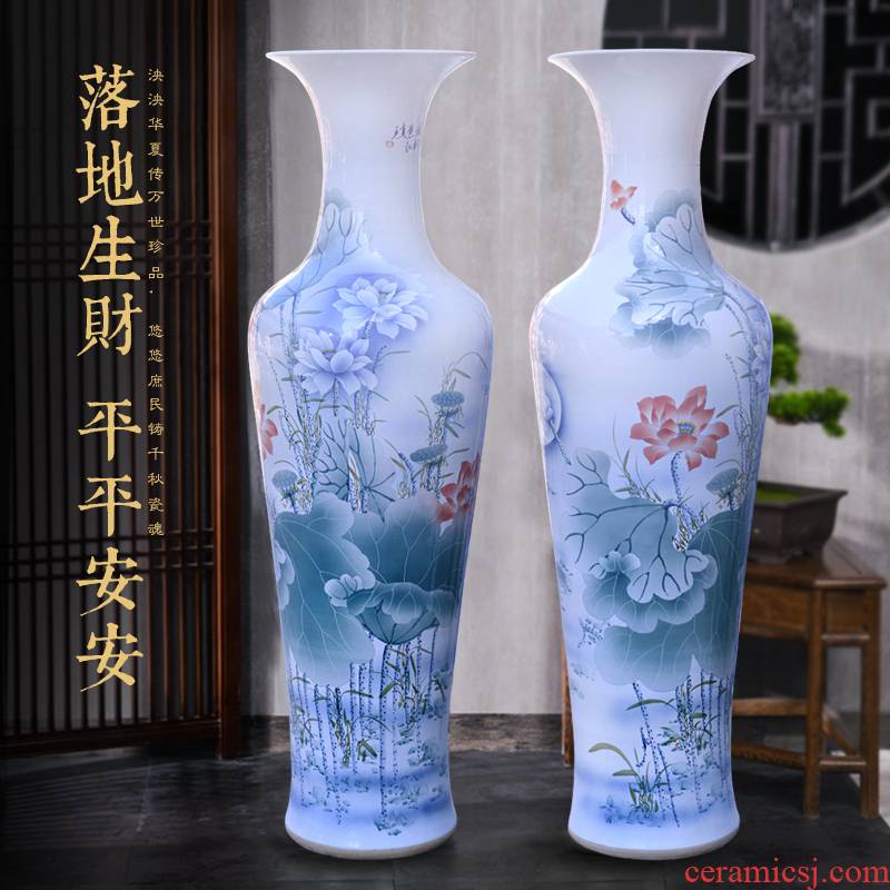 Jingdezhen ceramics hand - made landing big vase villa hotel decoration as furnishing articles customized gifts