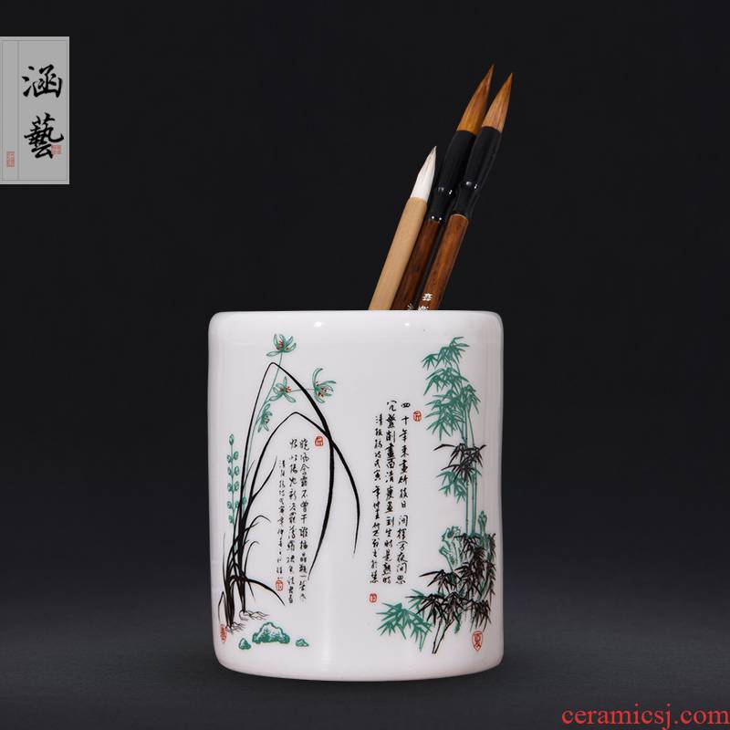 Jingdezhen ceramics powder wariety pen container by patterns of office furnishing articles decoration supplies many marketers optional hair brush pot