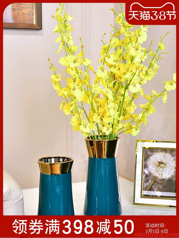 Modern light key-2 luxury ceramic flower bottle hydroponic Jane the sitting room TV ark, simulation vase vase decoration small place