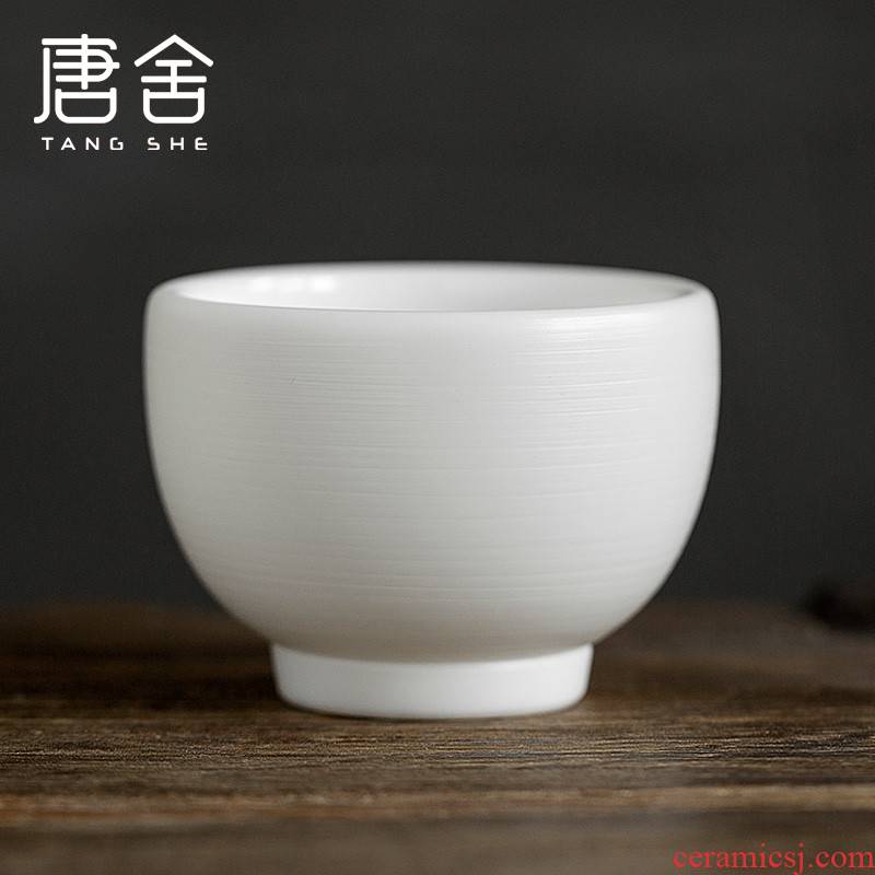 Don difference up manual throwing suet white jade cup white porcelain masters cup China single individual household tea tea cup