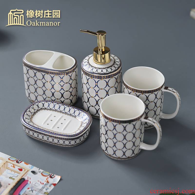 Ou for wash gargle household bathroom ceramic sanitary ware 4 mouthwash gargle suit American brushing cup suite