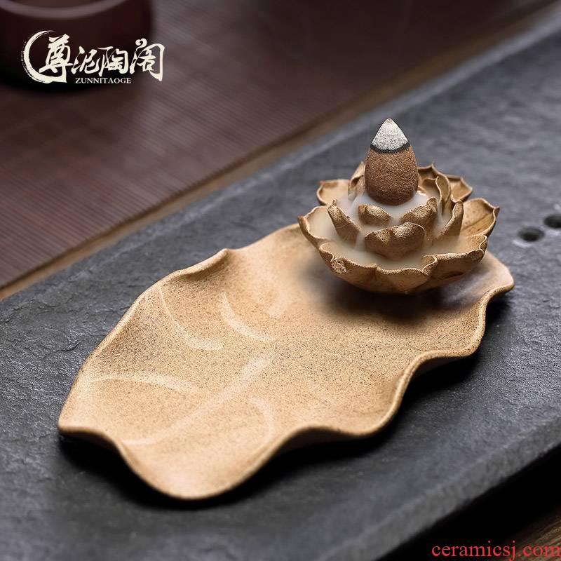 Yixing clay mud TaoGe fragrant lotus fragrance in hand lotus tea accessories handicrafts censer sweet dish