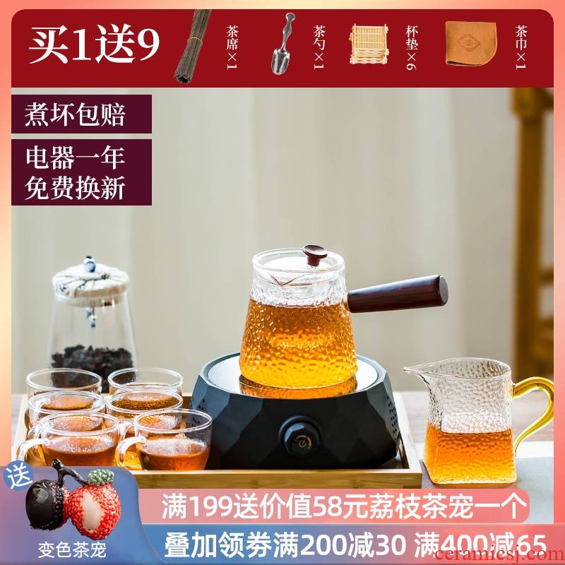 Electric TaoLu boiled tea set household boiling tea ware trill make tea tea stove glass tea set small pot boil water