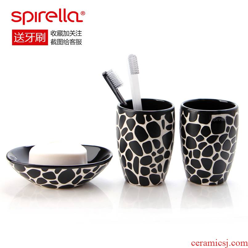 SPIRELLA brush your teeth/silk pury European ceramic bathroom three - piece cup suite bathroom small set products