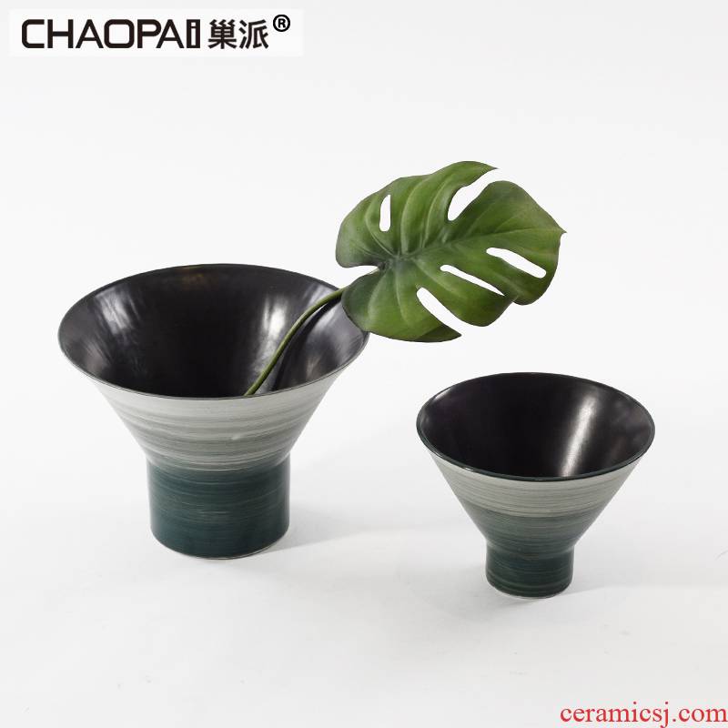 Modern new Chinese style to use creative gradient ceramic vase household interior furnishing articles mesa flower arranging flowers, arts and crafts