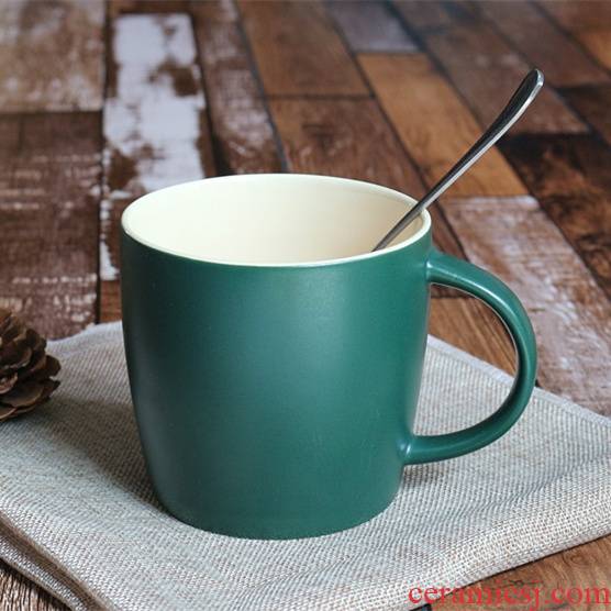Ceramic cup 550 ml 】 【 big capacity mark cup glass Ceramic simple breakfast cup with cover porcelain cups