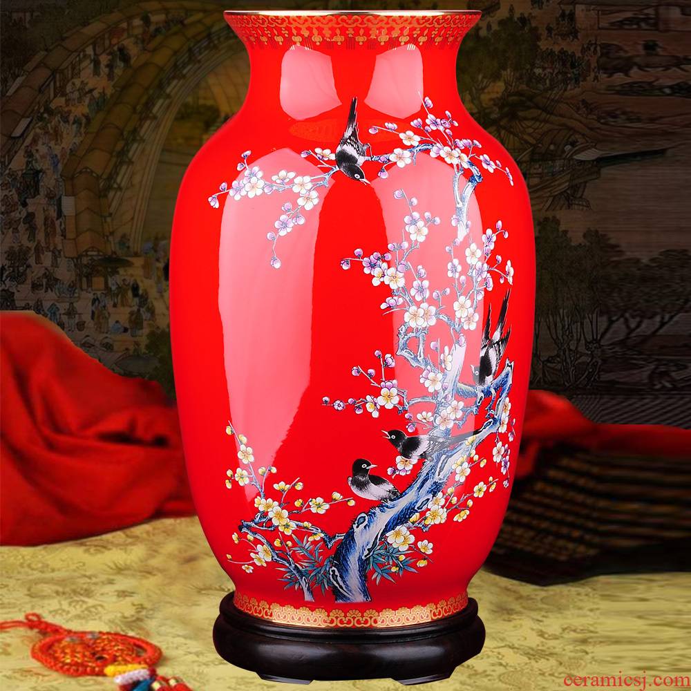Xi mei tip on the colored enamel hand - made ceramic vases, flower implement furnishing articles HY 3422 household decorations arts and crafts