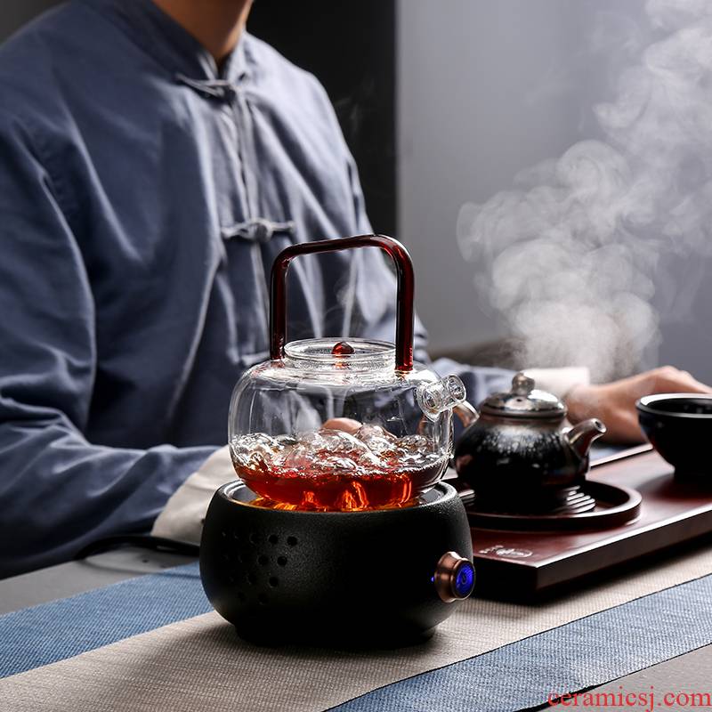 Ceramic TaoLu boiled tea machine automatic steam glass teapot household we tea special tea stove small black and white