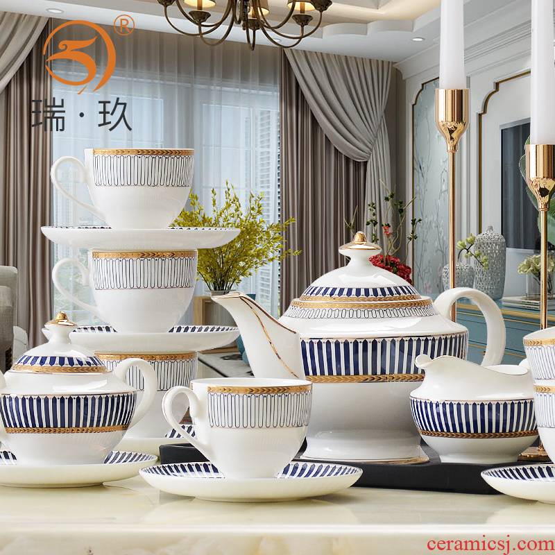 Home European ipads China coffee set suit 21 pieces of pottery and porcelain coffee cup English afternoon tea set