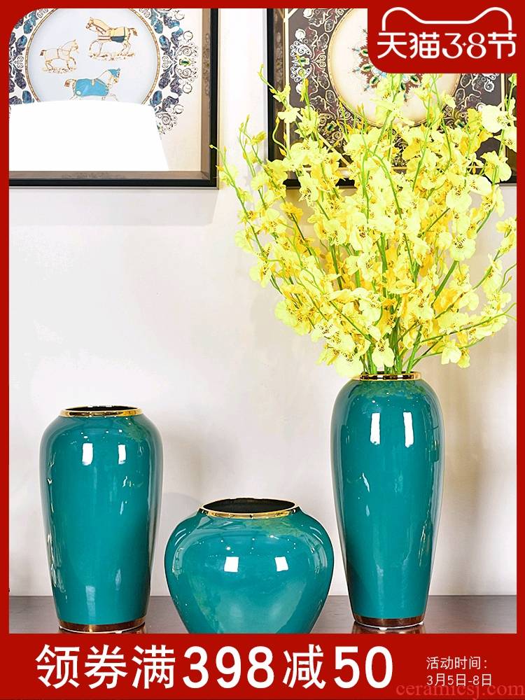 Modern light key-2 luxury living room place vase hydroponic ceramics jingdezhen new Chinese style porch TV ark, adornment