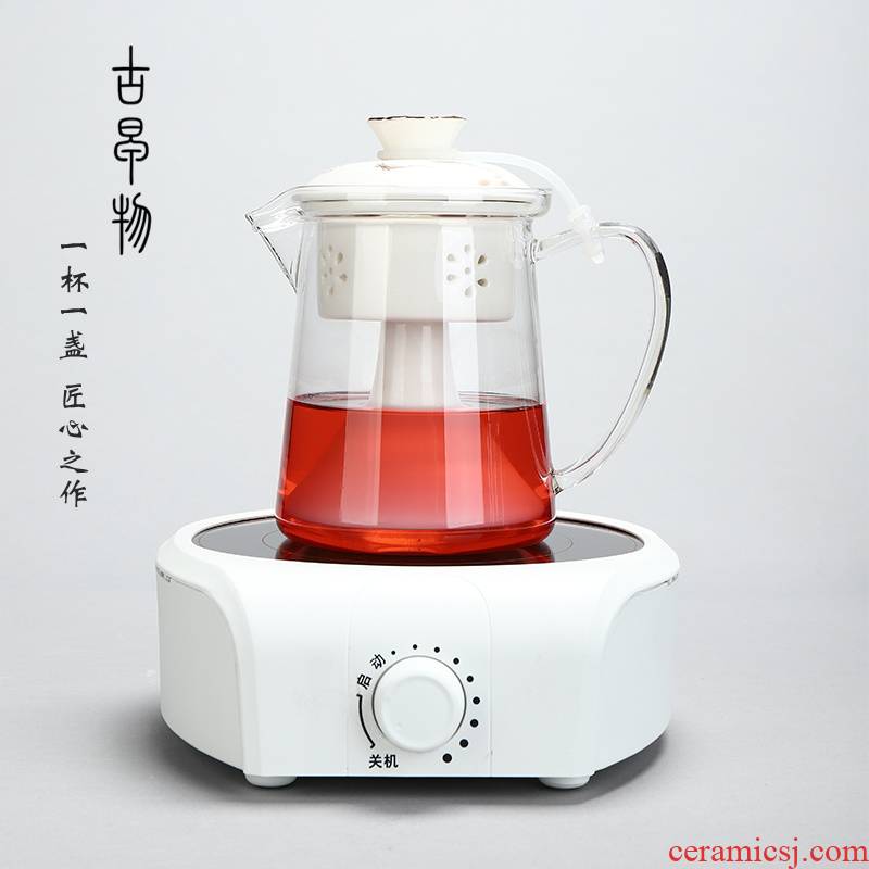 To hold to high temperature steam boiling tea ware suit glass teapot flower tea stove kettle black small electric TaoLu household the teapot