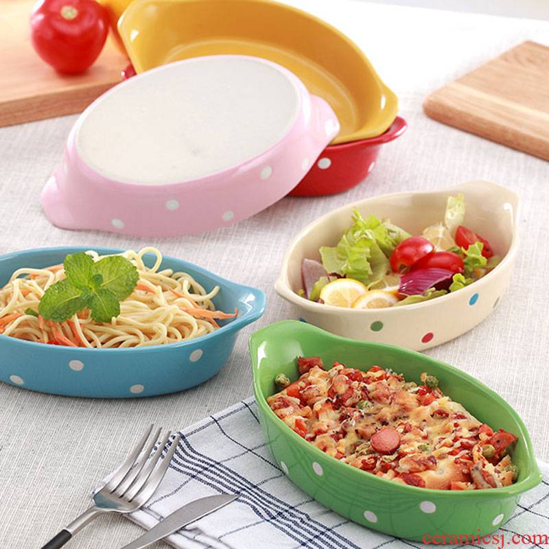 Creative ceramic bowls cheese baked bread and butter pasta bowl of hot breakfast ears bake bake sushi plate western - style food bowl