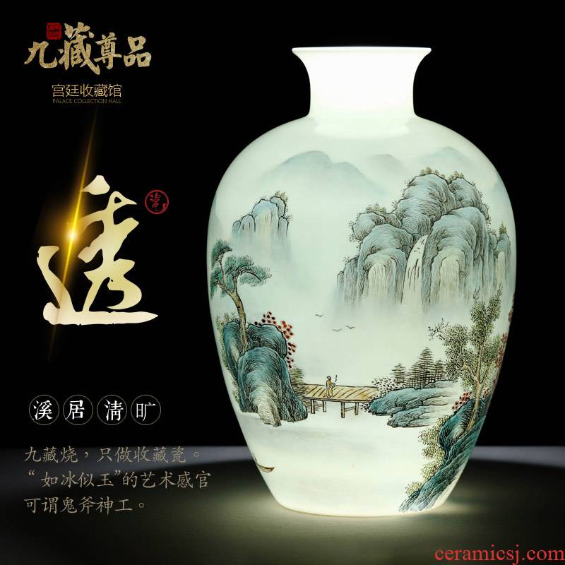 Jingdezhen ceramics hand - made vases furnishing articles sitting room of the new Chinese style flower arranging Nordic home wine decorative arts and crafts