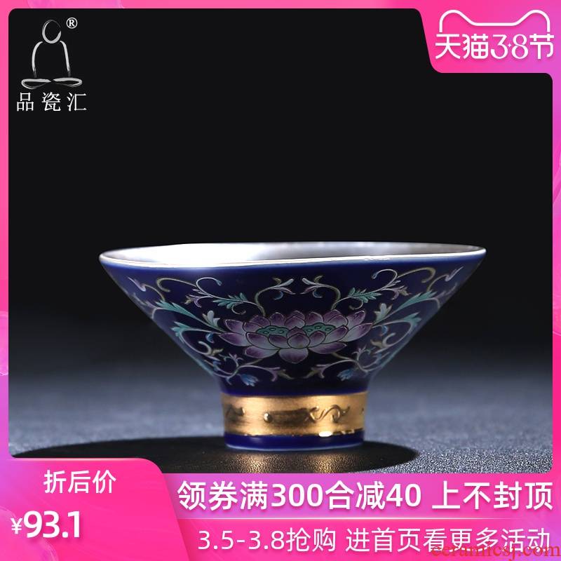 The Product of jingdezhen porcelain remit coppering. As grilled silver flower hat cup kung fu tea set manually coppering. As silver master single ceramic cups
