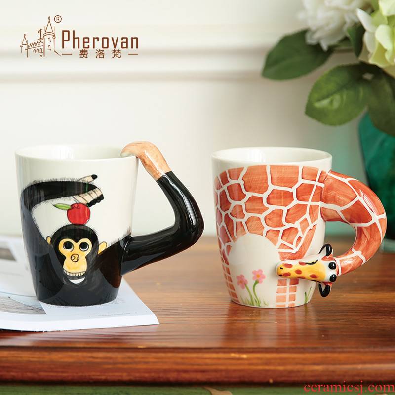 3 d animal ceramic keller cup creative move office handpainted mugs picking cups of coffee cup