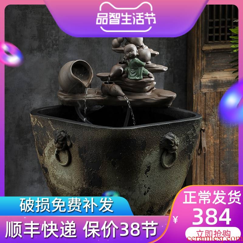 Jingdezhen goldfish bowl to restore ancient ways of large tank sitting room feng shui plutus automatic cycle water tank square
