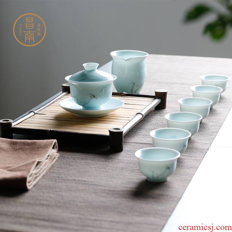 Chang nan kung fu tea set combinations of a complete set of tea set of jingdezhen ceramic fair keller tureen tea cups