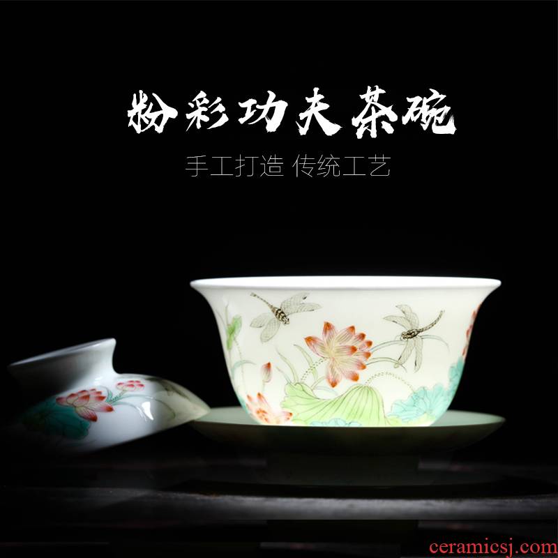 Offered home - cooked ceramic kung fu tea bowls in jingdezhen porcelain tea tureen only three cups of hand - made home three mercifully tea cups