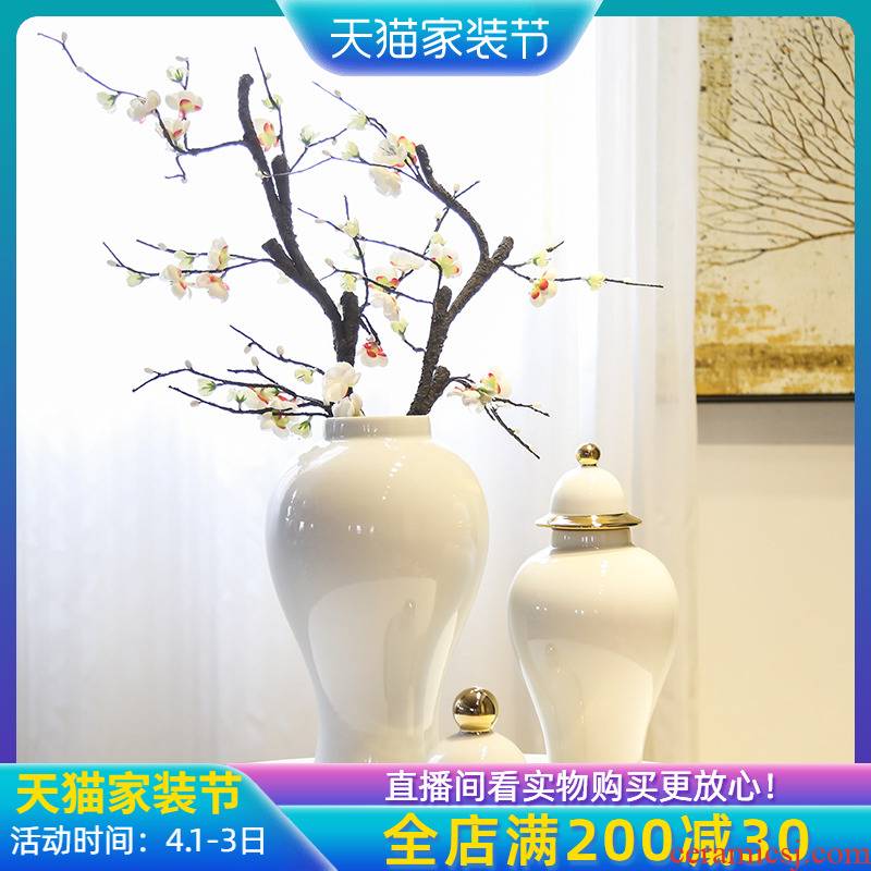 Jingdezhen new Chinese style white tank general furnishing articles sitting room porch mesa table flower between example club floral outraged