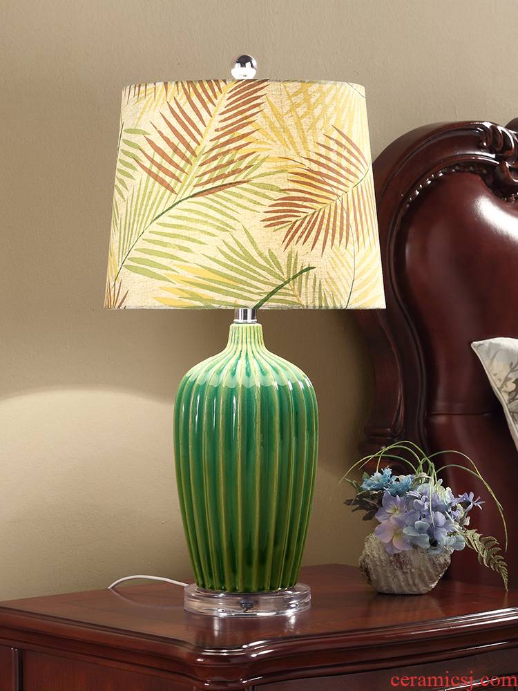 American pastoral ceramic desk lamp of desk lamp modern creative warm sitting room adornment bedroom berth lamp